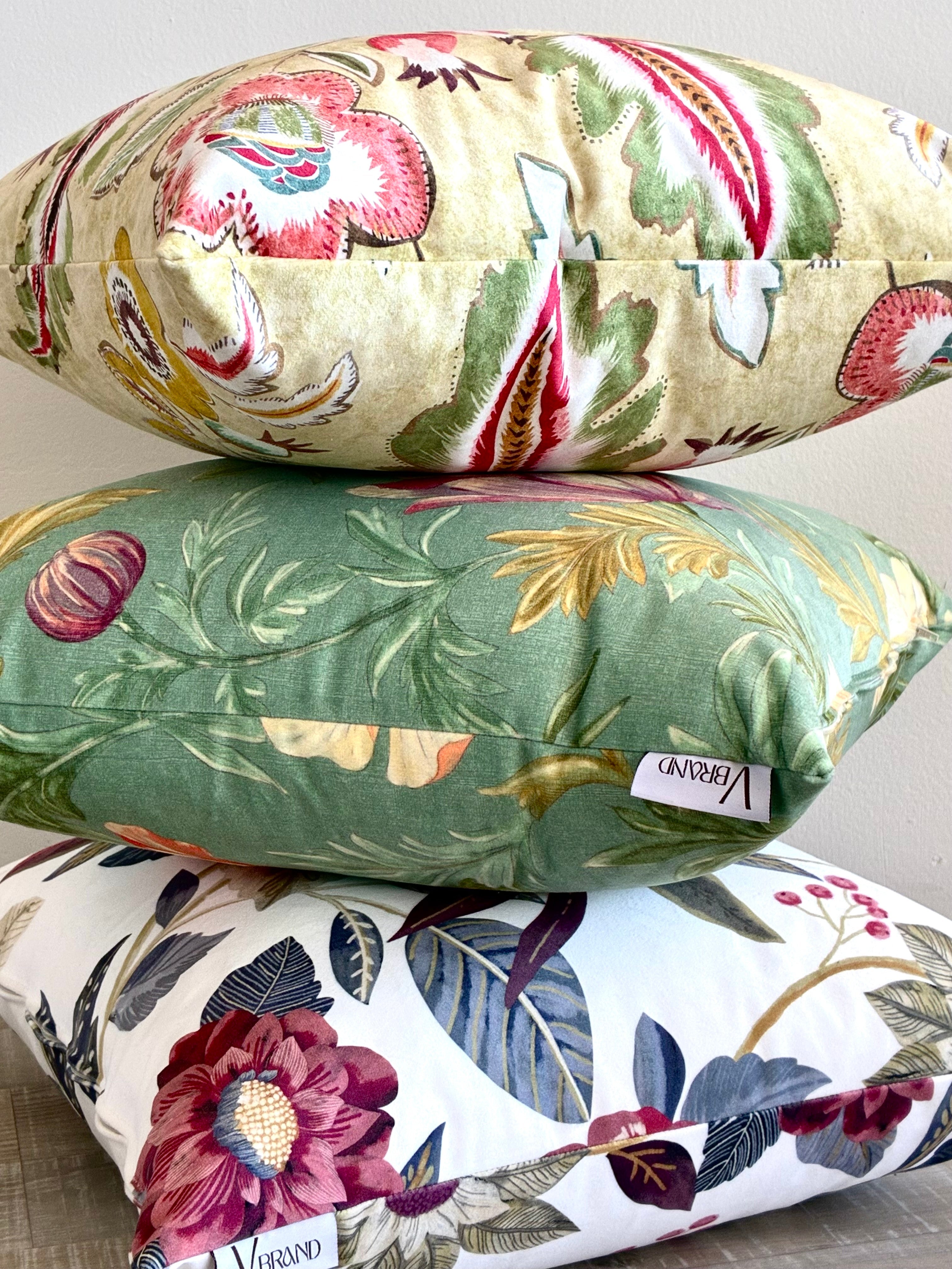Decorative pillow with lemon design on a white background