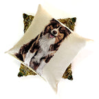 Pillow with a dog design on a white background