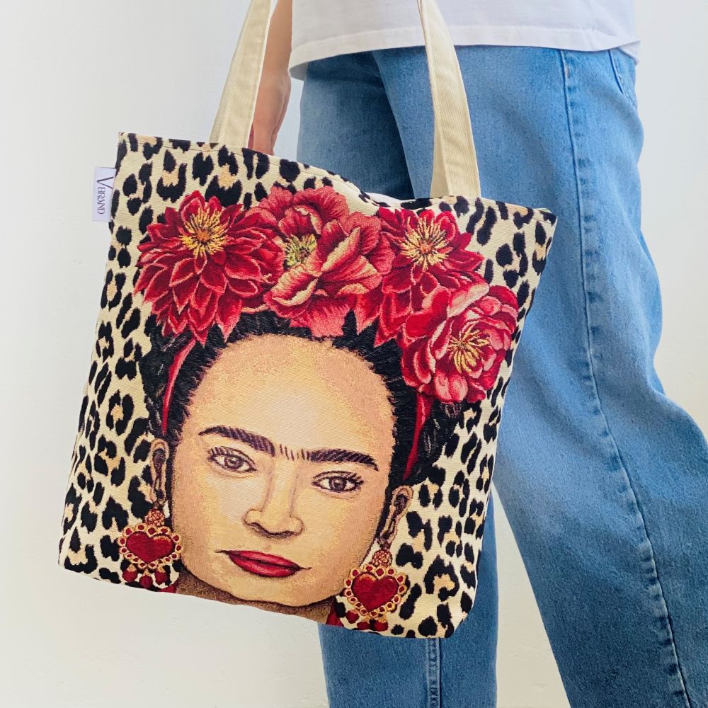 τσάντα tote - frida leopard
