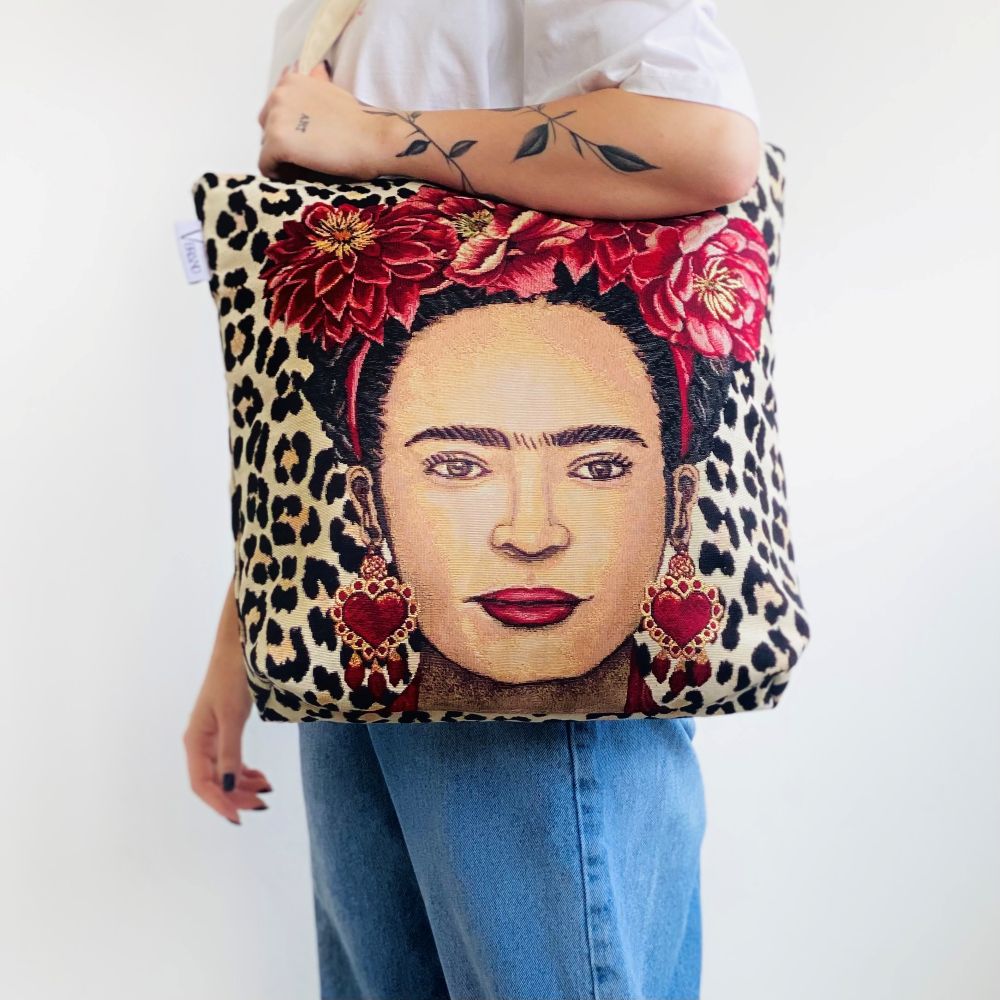 τσάντα tote - frida leopard