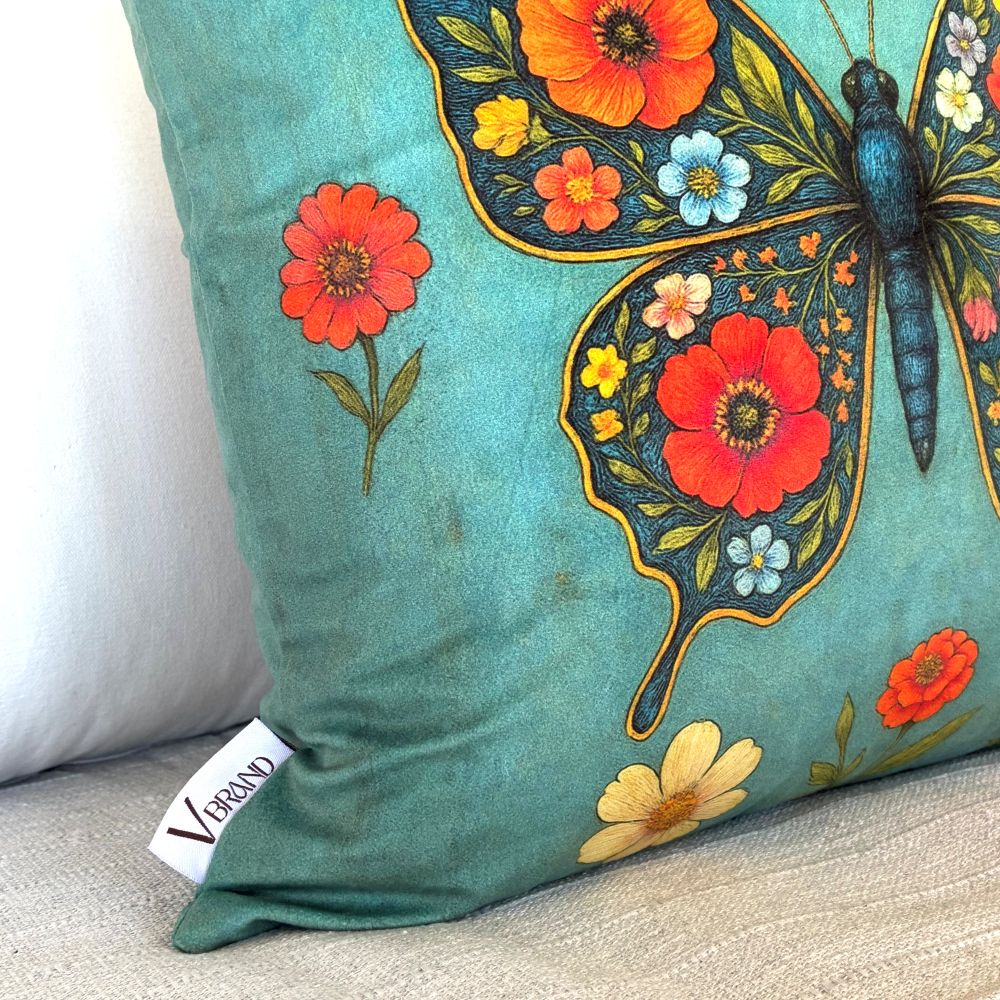 βελούδινο μαξιλάρι - butterfly