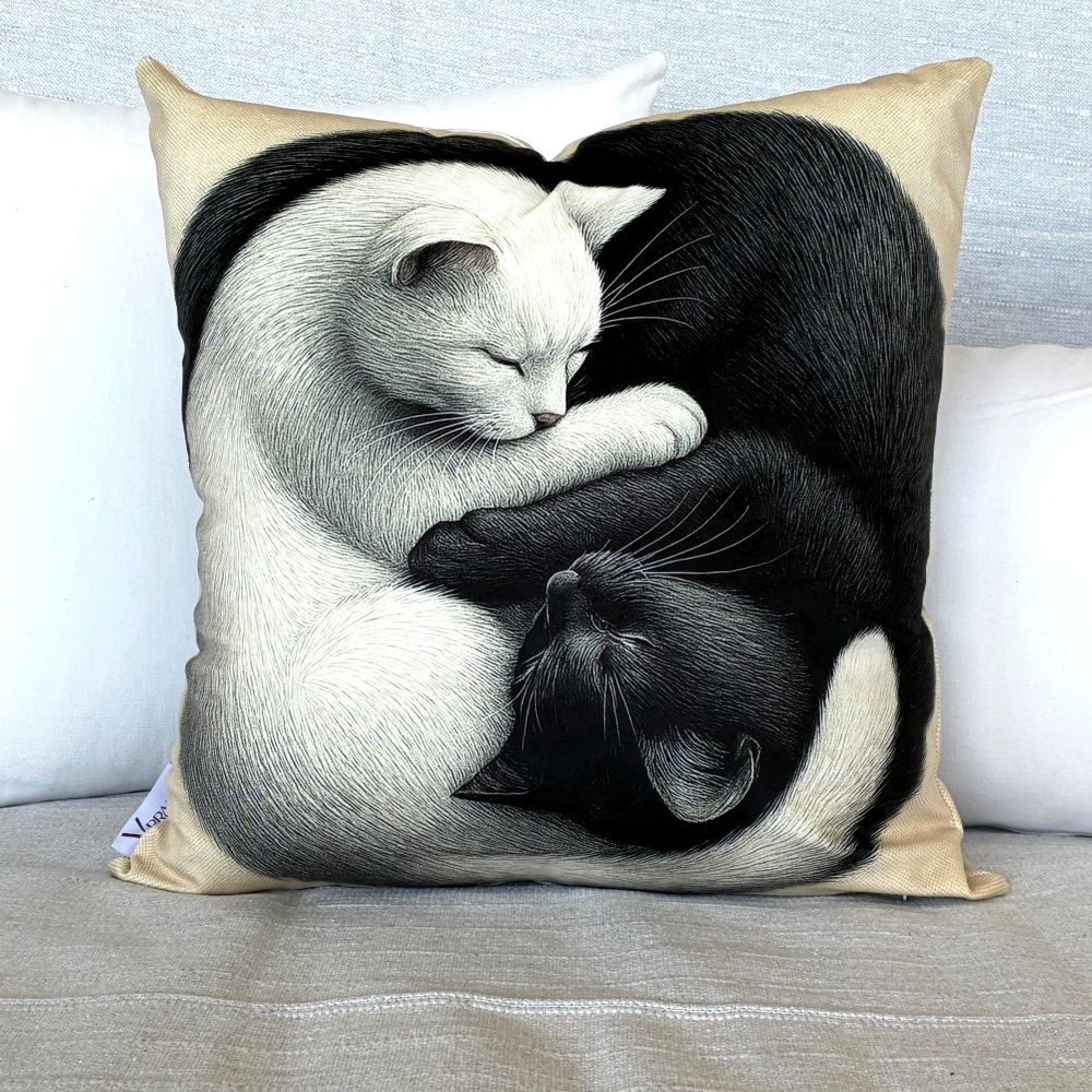 βελούδινο μαξιλάρι - cats